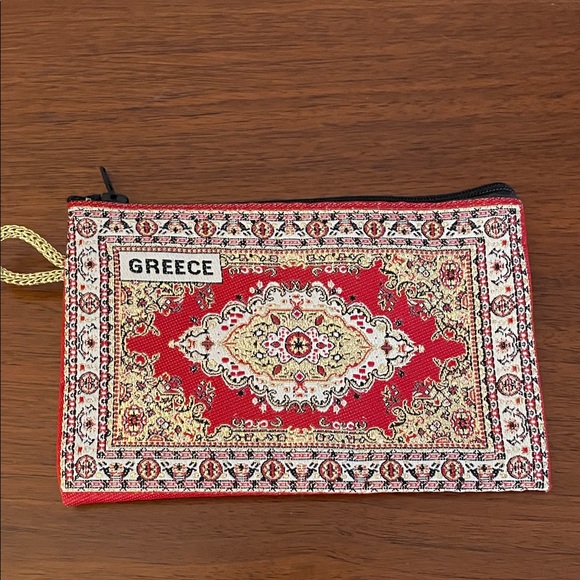 Handbags - Greece Red Patterned Women's Bag